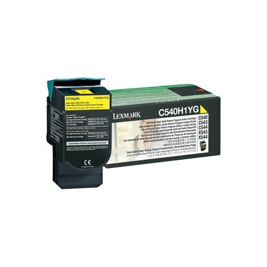 TONER LASER ORIGINAL LEXMARK C540H1YG C540/X543 JAUNE 2000 PAGES