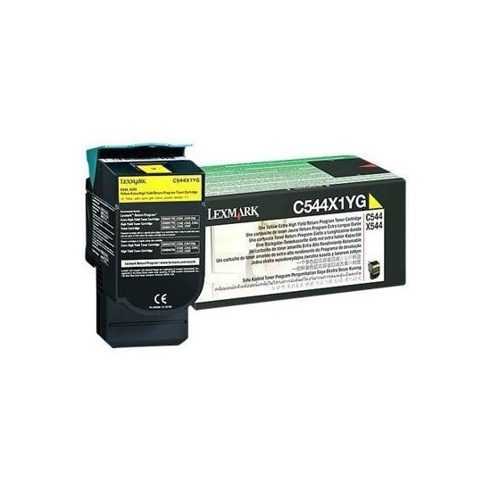 TONER LASER ORIGINAL LEXMARK C544X1YG C544/X544 JAUNE 4000 PAGES