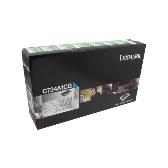 TONER LASER ORIGINAL LEXMARK C734A1CG C734/X734 CYAN 6000 PAGES