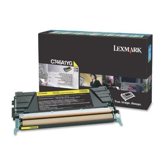 TONER LASER ORIGINAL LEXMARK C746A1YG C746/748 JAUNE 7000 PAGES