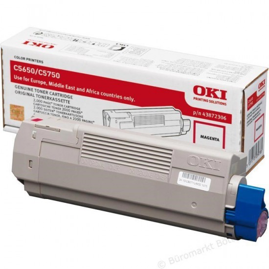 TONER LASER ORIGINAL OKI C5650/C5750 - 43872306 MAGENTA 2000 PAGES