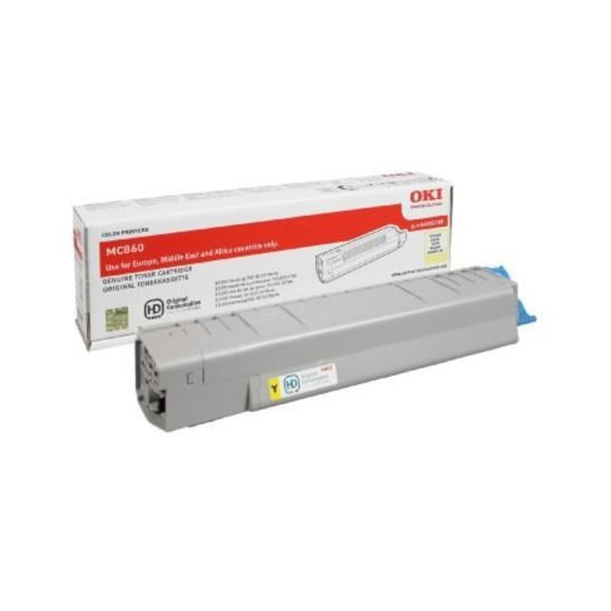 TONER LASER ORIGINAL OKI MC860 - 44059209 JAUNE 10000 PAGES