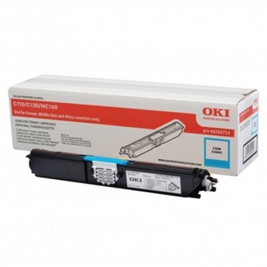 TONER LASER ORIGINAL OKI C110/130 - 44250723 CYAN 2500 PAGES