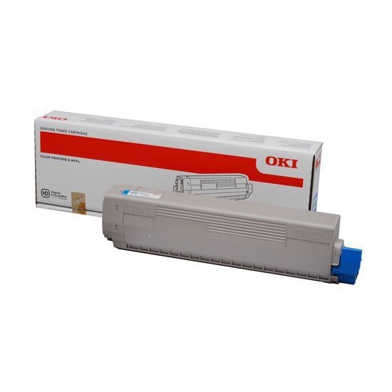 TONER LASER ORIGINAL OKI C822 - 44844615 CYAN 7300 PAGES