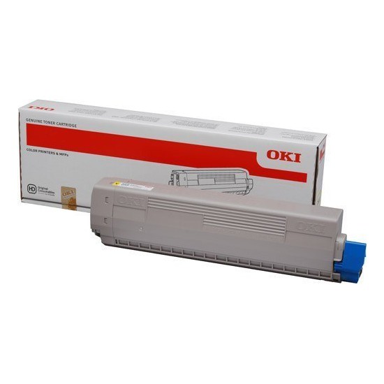 TONER LASER ORIGINAL OKI C831/841 - 44844505 JAUNE 10000 PAGES