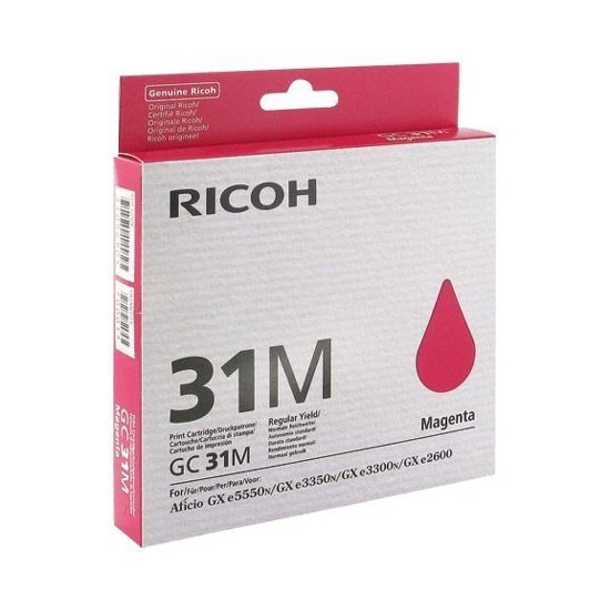 CARTOUCHE GEL ORIGINAL RICOH GC31 MAGENTA 1920 PAGES