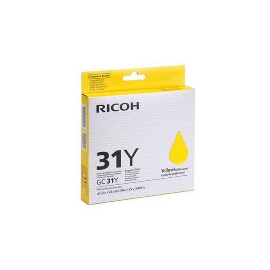 CARTOUCHE GEL ORIGINAL RICOH GC31 JAUNE 1920 PAGES