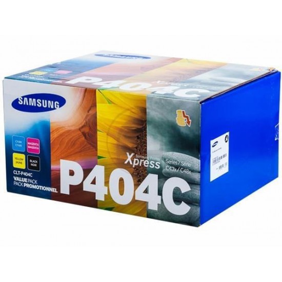 PACK 4 TONERS LASER ORIGINAL SAMSUNG CLTP404 CYAN MAGENTA JAUNE NOIR