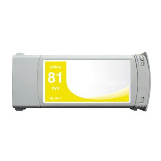 CARTOUCHE JET D'ENCRE GENERIQUE HP C4933A / N°81 / JAUNE 680ML