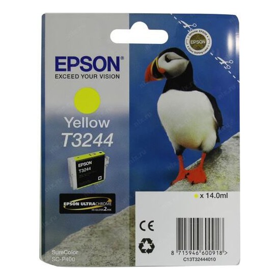 CARTOUCHE JET D'ENCRE ORIGINAL EPSON T3244 JAUNE 14ML