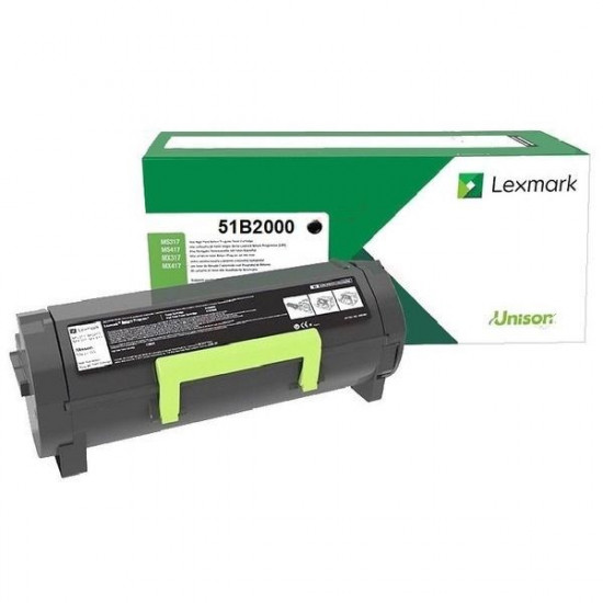 TONER LASER ORIGINAL LEXMARK 51B2000 NOIR 2500 PAGES