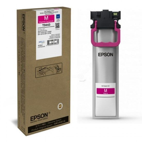 CARTOUCHE JET D'ENCRE ORIGINAL EPSON T9443 MAGENTA 3000 PAGES