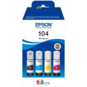 PACK 4 BOUTEILLES D'ENCRE ORIGINAL EPSON T00P640 / 104 / BK-C-M-Y