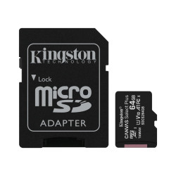 Kingston Carte Micro SDXC 64 Go Classe 10 100 Mo/s + Adaptateur SD