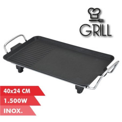 Plancha Grill Électrique Muvip 1500W - 2 Zones Lisse et Grill