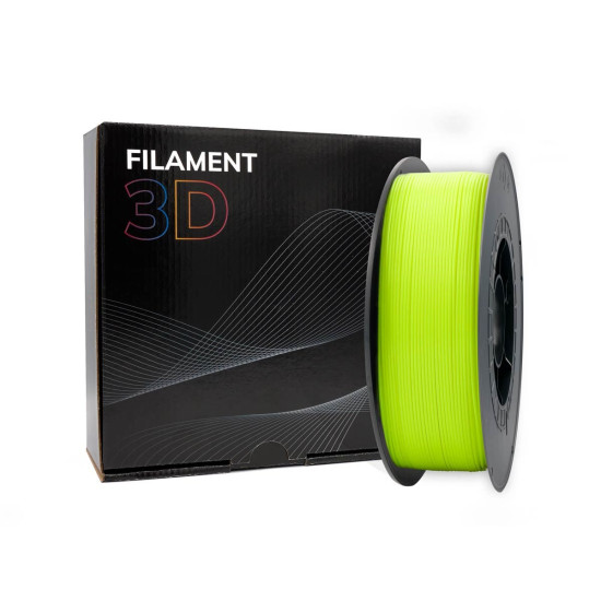 Filament PLA 3D - Diamètre 1.75mm - Bobine 1kg - Couleur Jaune Fluo