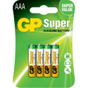 GP Pack de 4 Piles Super Alcalines LR03 AAA 1.5V