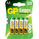 GP Pack de 4 Piles Super Alcalines LR06 AA 1.5V
