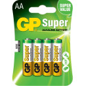 GP Pack de 4 Piles Super Alcalines LR06 AA 1.5V