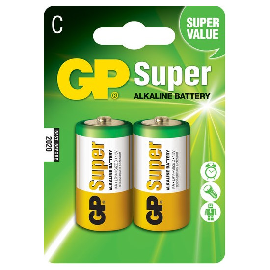 GP Pack de 2 Piles Super Alcalines LR14 C 1.5V