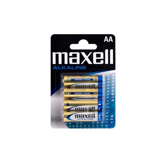 Maxell Pack de 4 Piles Alcalines LR06 AA 1.5V