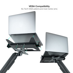 Support/adaptateur pour ordinateur portable Tooq Vesa - couleur noire
