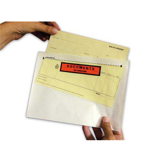 1 Boite de 1000 Pochettes adhésives "Documents ci-inclus" format DL