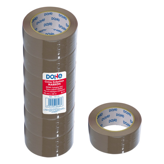 Dohe Lot de 6 joints en polypropylène - Mesure 48 mm x 66 m - marron