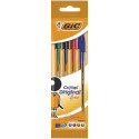 Bic Cristal Original Pack de 5 Stylos Bille - Pointe Roller 1,0 mm