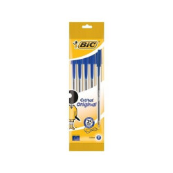 Bic Cristal Original Pack de 5 Stylos Bille - Pointe Bille 1,0 mm