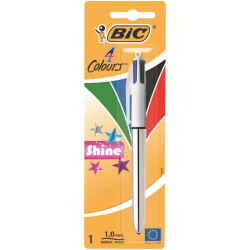 Bic 4 Colours Shine Stylo à bille rétractable - Pointe moyenne 1,0 mm