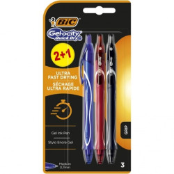 Bic Gel-Ocity Quick Dry 2+1 Pack de 3 Stylos Rétractables