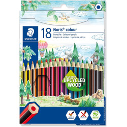 Staedtler Noris Color 185 Lot de 18 crayons de couleur hexagonaux