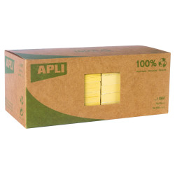 Apli Classic Notes Adhésives Recyclées 75x75 - 12 Blocs de 100 Feuill