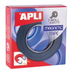 Apli Ruban Adhésif Magnétique 19mm x 1m - Facile à Couper et à Coller