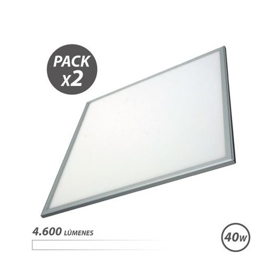 Elbat Pack 2 Panneaux LED 60X60 40W 4600LM - Couleur Blanche