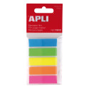 Film Index Adhésif Apli 45x12mm 5 Couleurs Fluorescentes - 25 Index