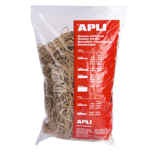 Élastiques Apli en Caoutchouc Naturel - Ø 100 x 2mm - 1Kg