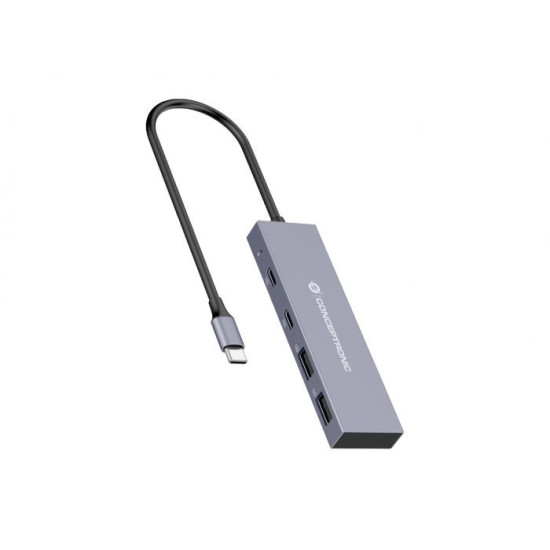 Hub USB-C Conceptronic avec 2x USB-A, 2x USB-C - Boîtier en aluminium