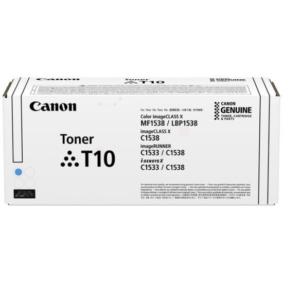 TONER LASER ORIGINAL CANON T10 / 4565C001 CYAN 10000 PAGES