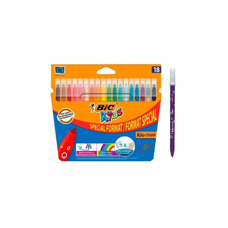 Feutre Marqueur Bic Kids Couleur 18 Couleurs (14 + 4)