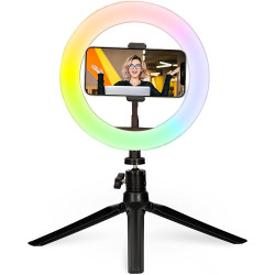 Ksix Studio Live Colours USB RGB Ring Light avec Trépied de Table