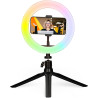 Ksix Studio Live Colours USB RGB Ring Light avec Trépied de Table