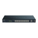 Commutateur semi-gérable D-Link 24 ports Gigabit PoE 370 W + 2 ports