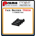 PACK DE 4 TONERS LASER PREMIUM BROTHER TN1050 NOIR