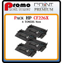 PACK DE 4 TONERS LASER PREMIUM HP CF226X / 26X