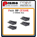 PACK DE 4 TONERS LASER PREMIUM HP CF259X NOIR