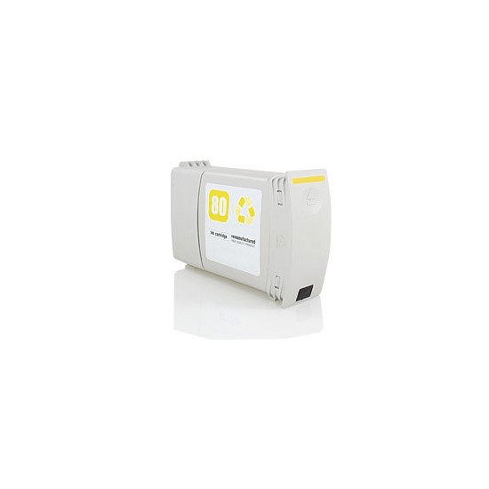 CARTOUCHE JET D'ENCRE GENERIQUE HP C4848A JAUNE 350ML N°80