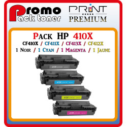 PACK 4 TONERS LASER PREMIUM HP CF410X/1X/2X/3X / 1BK-1C-1M-1Y