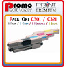 PACK 4 TONERS LASER PREMIUM OKI C301 / C321 / 1BK - 1C - 1M - 1Y
